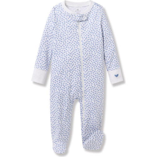 Infant's Pima Snug Fit Romper, Blue Hearts - Petite Plume | Maisonette
