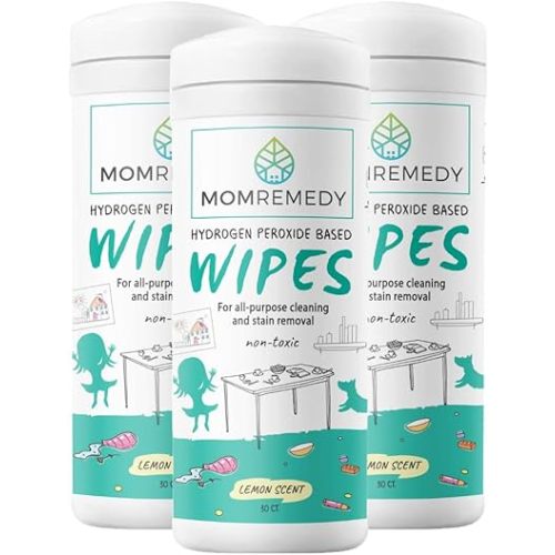 Hydrogen Peroxide Cleaning Wipes | All Purpose Cleaner and Stain Remover | Multipurpose for Kitchen, Bathroom, All Surfaces