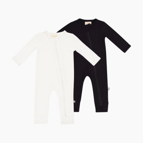 Kyte Baby Zippered Romper Bundle (2 Pack) - Midnight/ Cloud, 0-3 M