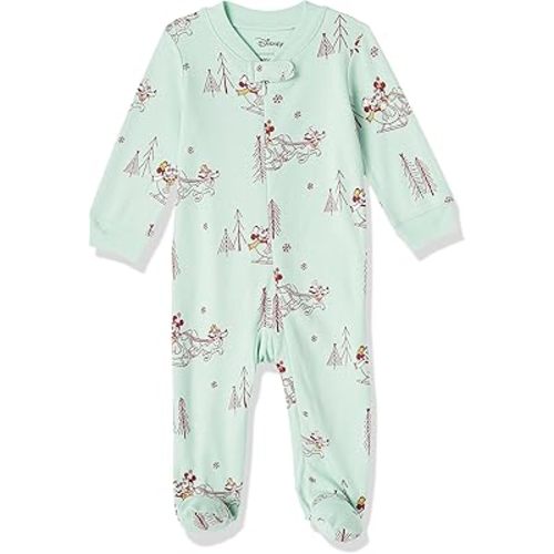 Amazon Essentials Disney | Marvel | Star Wars Unisex Babies' and Toddlers' Snug-Fit Cotton Footed Pajamas, Multipacks
