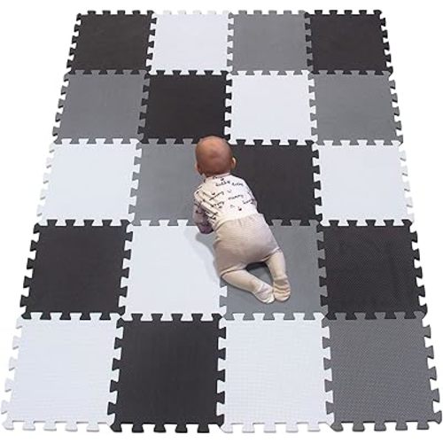 YIMINYUER® 20 Tiles (30cm×30cm×1cm Each Tile) Baby Soft Puzzle Play Mats, Kids Thick EVA Foam Floor, Toddlers & Children's Soft Interlocking Mat R01R04R12G301020