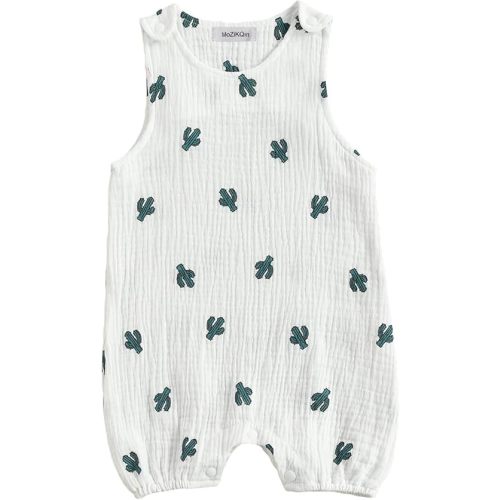 (0-6M) MoZiKQin Infant Baby Girl Boy Cotton Linen Romper Sleeveless Cute Print Bodysuit Jumpsuit Playsuit Summer Outfit Clothes