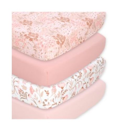 Whimsical Floral Microfiber 4 Pack Crib Sheets