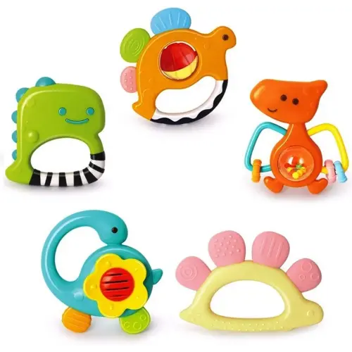Baby Rattles Sets Teether, Shaker, Grab and Spin Rattle, Musical Toy Set, Early Educational Toys Gifts for 3, 6, 9, 12 Month Baby Infant, Newborn