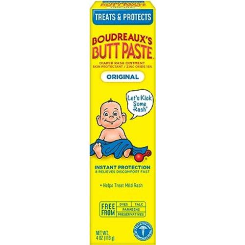 Boudreaux's Butt Paste Original Diaper Rash Ointment Tube, 4 Oz