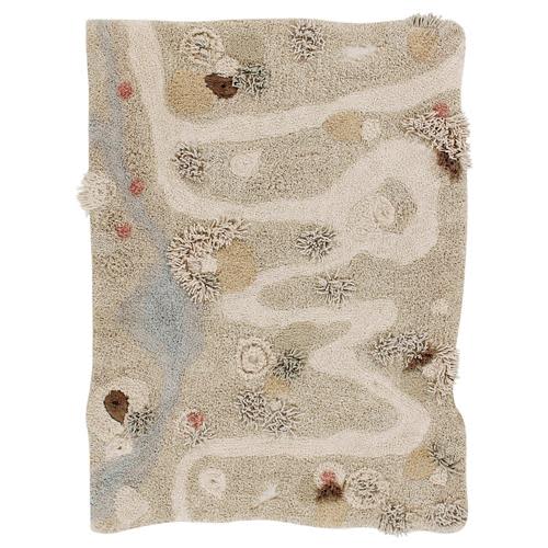 Lorena Canals Path of Nature Multi Colored Cotton Patterned Rug - 3'9"x5'2" 3'x5' | Kathy Kuo Home