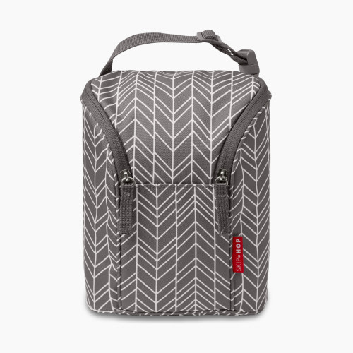 Skip Hop Grab & Go Double Bottle Bag - Gray Feather