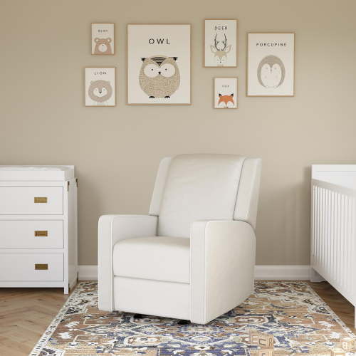 Baby Relax Robyn 2-in-1 Nursery Rocker Recliner, White Linen