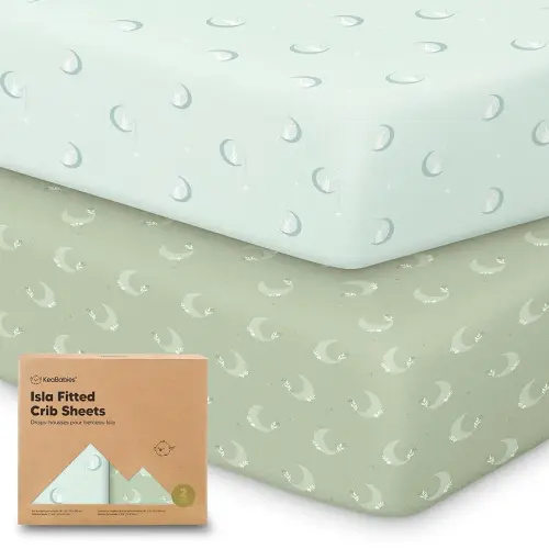 KeaBabies 2-Pack Baby Crib Sheets for Boys, Girls - 52x28 Viscose Derived from Bamboo Toddler Bed Sheets Neutral, Fitted Crib Mattress Cover for Standard Baby Bedding, Soft & Cozy (Lunaris)