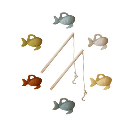 Silicone and Wood Fishing Play Set