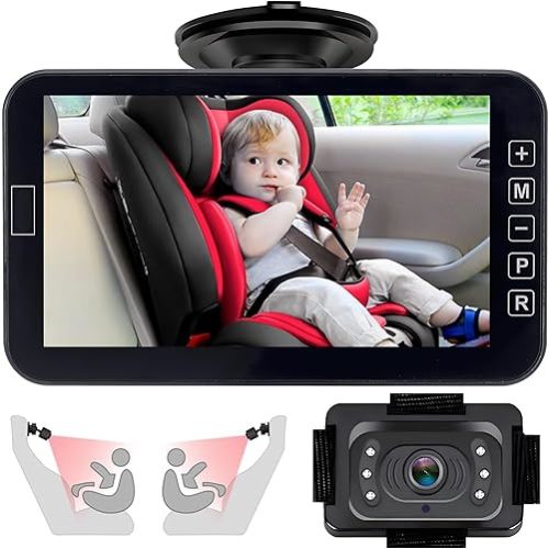 Baby Car Camera for Backseat: AHD 1080P with Night Vision, 360° Rotation, 150° Wide View Angle. Protects Your Baby’s Eyes.Rear-Facing Backseat Camera for Kids, Infants, and Newborns KB71