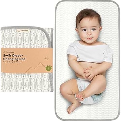 KeaBabies Portable Diaper Changing Pad, Easy Wipe Clean - Foldable Waterproof Baby Changing Mat for Diaper Bag, Compact, Lightweight, Baby Changer Travel Essential, Machine Washable (Prism)