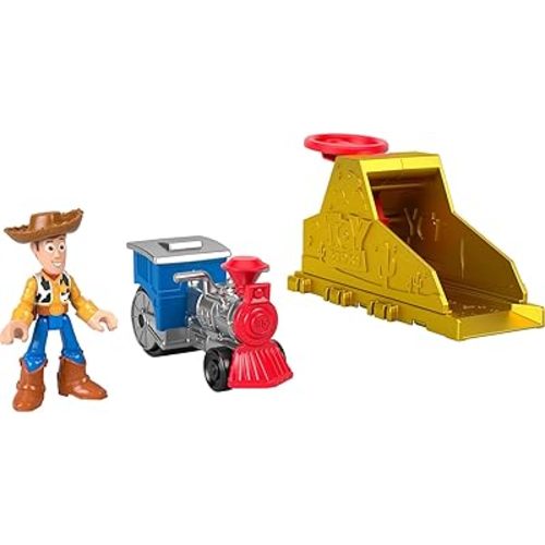 Fisher-Price Imaginext Launcher Set with 3-inch Woody Action Figure & Toy Vehicle, Inspired by Disney and Pixar Toy Story