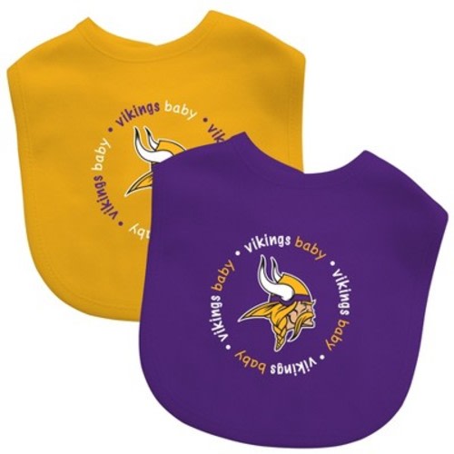 BabyFanatic Officially Licensed Unisex Baby Bibs 2 Pack - NFL Minnesota Vikings.