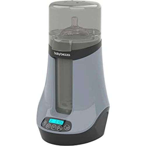 Baby Brezza Safe & Smart Electric Baby Bottle Warmer, Breastmilk Warmer + Baby Food Warmer + Defroster - Universal Warmer Fits All Feeding Bottles: Glass + Plastic – Wireless Bluetooth Control, Slate