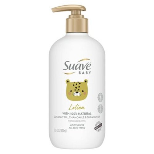 Suave Baby Lotion with Pump, Coconut Oil, Chamomile & Shea Butter, 100% Natural, 13.5 oz (2 Pack)