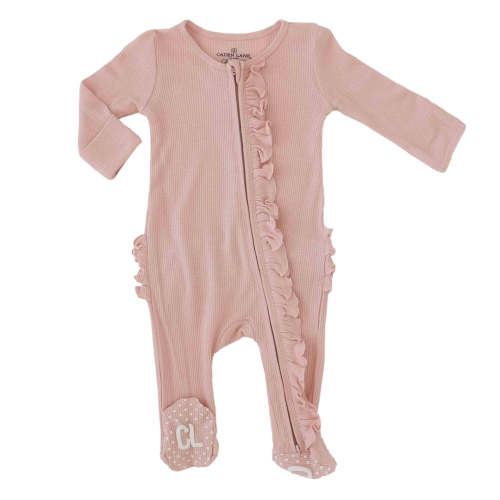 Ruffle Zipper Footies for Girls