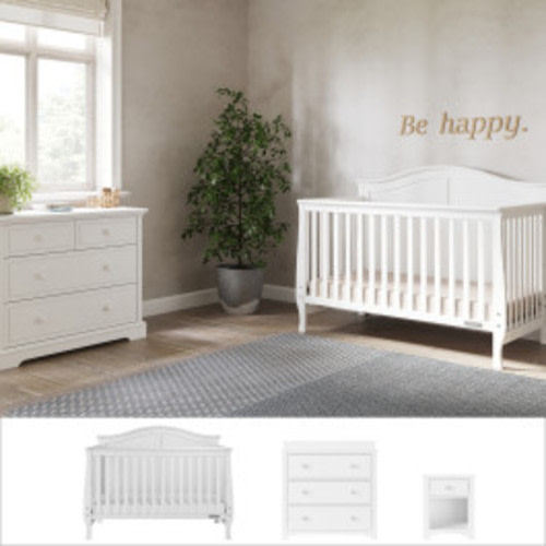 Camden 3-Piece Nursery Set With Crib, Dresser, and Nightstand