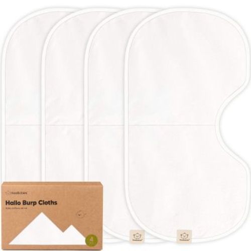 Keababies 4pk Hallo Baby Burp Cloths, Organic Cotton Burp Cloth For Girls, Boys, Soft & Absorbent Burping Cloths (soft White)