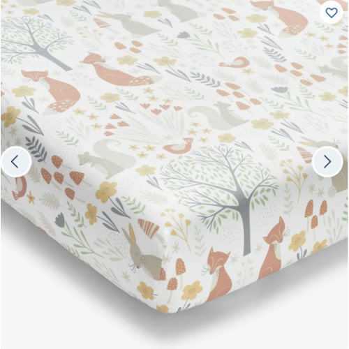 Forest Animals Classic Cool Organic Cotton Percale Fitted Crib Sheet