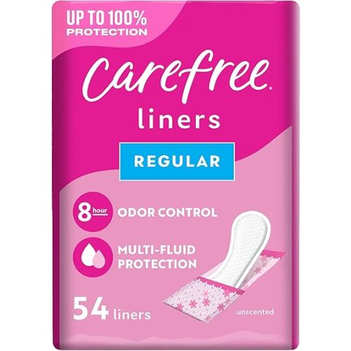 Carefree Panty Liners, Regular Liners, Wrapped, Unscented, 54ct