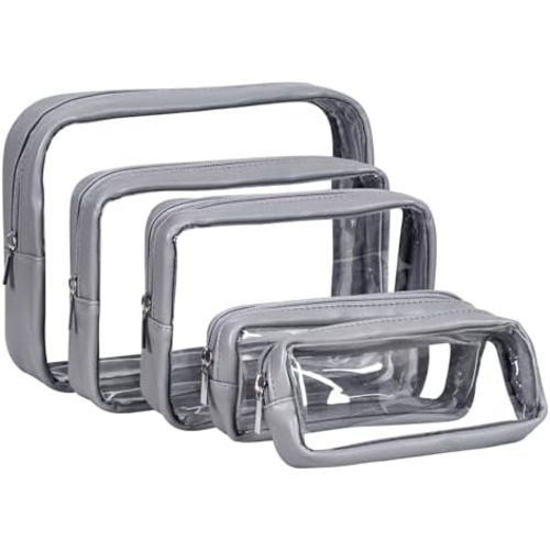 TSA Approved 5-Piece Diaper Bag Organizer Pouch Set Clear Waterproof TPU Kids Toiletry Storage Set Travel Packing Clutch Cube Bags for Baby Nursing