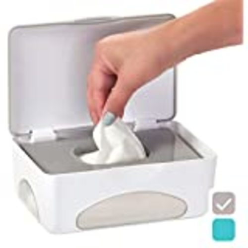 Baby Wipes Dispenser with Weighted Plate and Secure Seal, Nursery and Baby Registry Essential to Keep Wipes Fresh, Gray : Everything Else