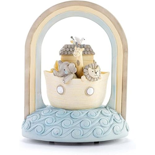 DEMDACO Noah's Ark Blue and Yellow 6 x 5 x 3.5 Inch Musical Figurine Plays Over The Rainbow