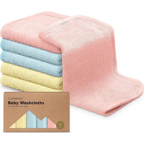 6-Pack Baby Washcloths - Soft Viscose Derived from Bamboo Washcloth, Baby Wash Cloths, Baby Wash Cloth for Newborn, Kids, Bath Baby Towels, Face Towel, Face Cloths for Washing Face(Candy Pop)