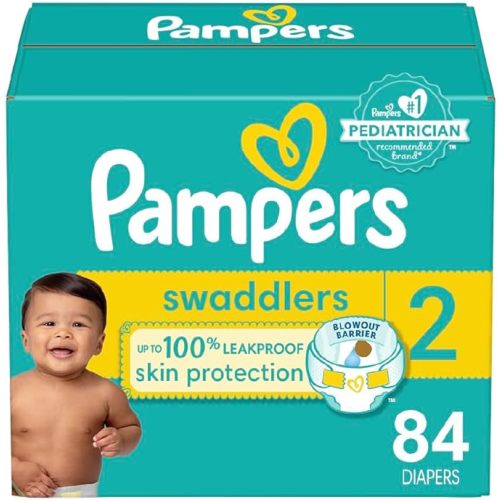 Pampers Swaddlers Newborn Diaper Size 2 84 Count - Size 2 (84 Count)