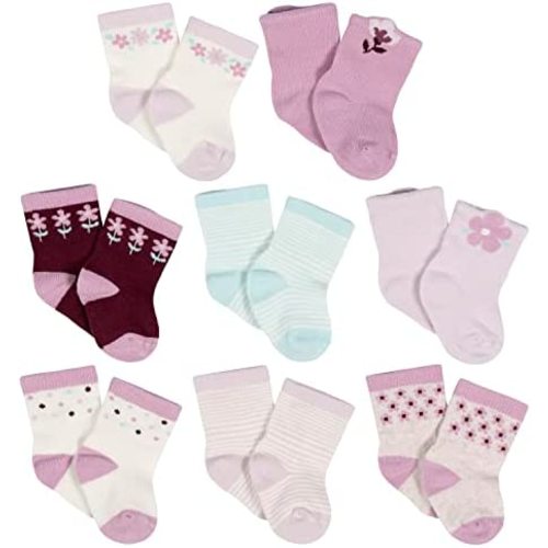 Gerber Unisex Baby 8-Pair Wiggle-Proof Sock