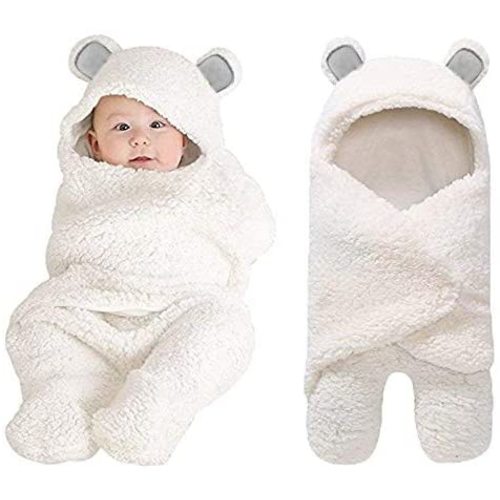 XMWEALTHY Baby Swaddle Blankets Plush Bear Swaddling Wraps Baby Clothes for 0-6 Newborn Months Girls Boys Ideal Baby Registry Grey