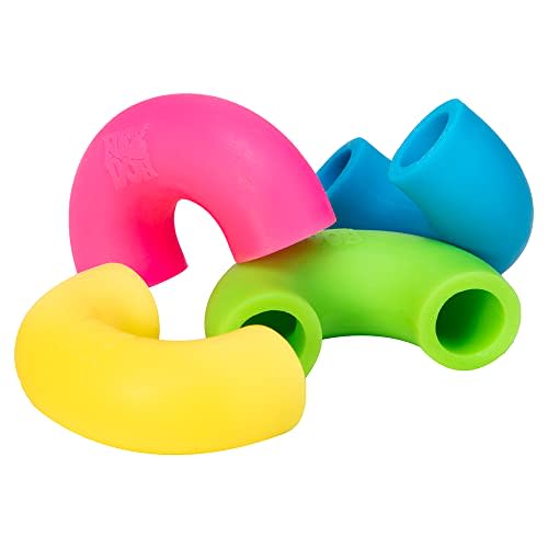 Schylling NeeDoh Mac 'N' Squeeze - Sensory Squeeze Toy - Contains 4 Squishy Noodles - 3" Wide - Color May Vary (Pack of 1)