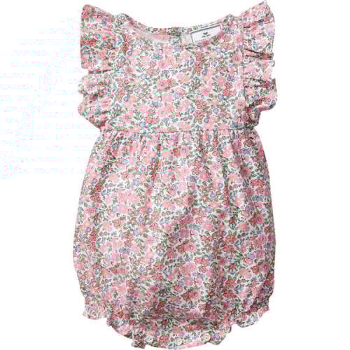 Ruffled Romper, Fleurs de Rose - Petite Plume | Maisonette