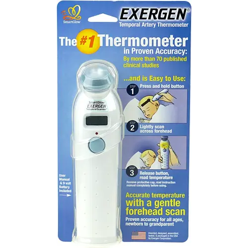 Exergen Temporal Scan Forehead Artery Baby Thermometer Tat-2000c Scanner, Digital