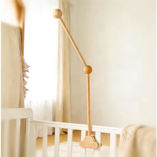 Personalized Wood Cloud Baby Crib Mobile Stand, Universal Fit Crib Mobile Holder, Cloud Shape Wooden Nursery Mobile Stand, Baby Shower Gift