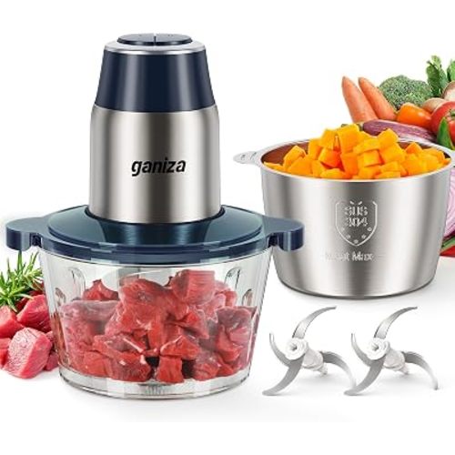 Ganiza Food Processors with 2 Bowls, 450W Meat Grinder Vegetable Chopper