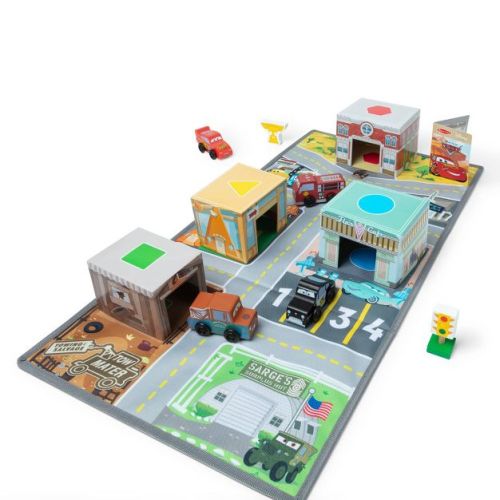 Melissa & Doug Disney Cars Radiator Springs Nest & Stack Play Set with Wooden Toy Cars