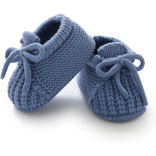 DovFanny Baby Booties Newborn Baby First Shoes Cozy Warm Knit Soft Booties for Toddler Infant Boy Girl