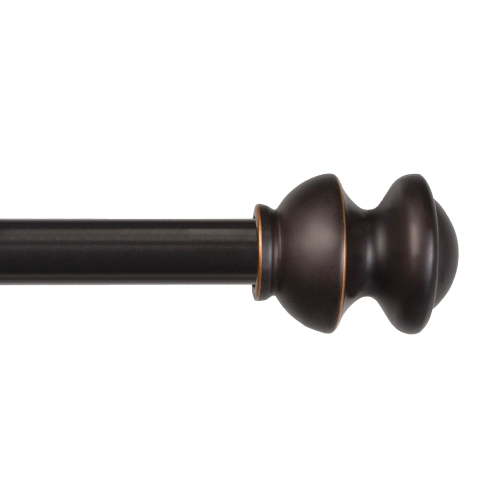 Kenney® Kendall 5/8" Standard Decorative Window Curtain Rod, 28-48", Oil Rubbed Bronze