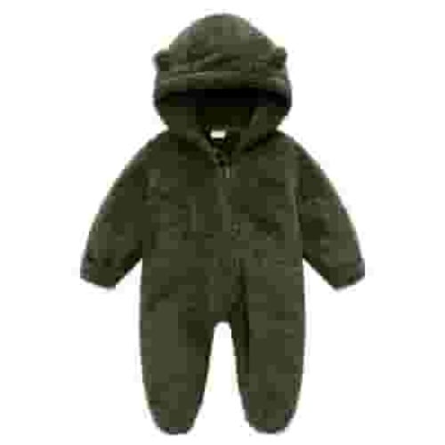 ZyeKqe Winter Baby Clothes Warm Fleece Thick Onesie Ear Hooded Jumpsuits Newborn Boys Girls Romper Kids Coats Jackets