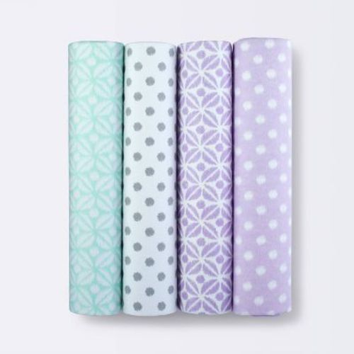 Flannel Baby Blankets Pretty In Purple 4pk - Cloud Island™ Purple