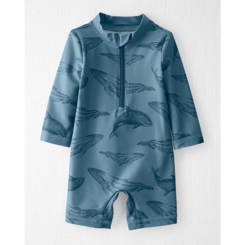 Baby Recycled 1-Piece Swim Rashguard - Style,Whale Print