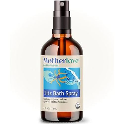 Motherlove Sitz Bath Spray (4 oz Value Size) Sitz Bath for Postpartum Care—Herbal Perineal Spray w/Witch Hazel—USDA Organic, Vegan, & Cruelty Free