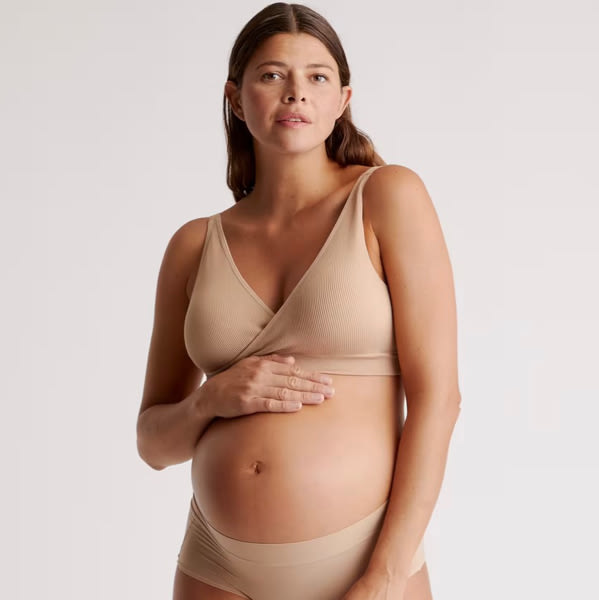 Seamless Crossover Nursing & Lounge Bra (2-pack) in Sand