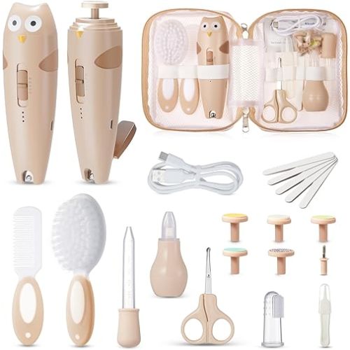 Lictin Baby Grooming Kit, 25 in 1 Baby Electric Nail Trimmer Set, Safe Baby Nail File with Auto Light, Baby Nail Kit Newborn Nursery Healthcare Kit, Portable Baby Care Kit for Infant Toddlers Boys Girls, Baby Registry Shower Gift