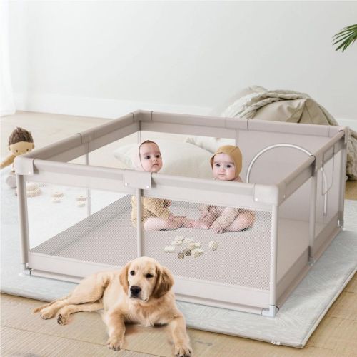 Large Baby Playpen – 47×47in Toddler Play Yard, Indoor Activity Fence for Apartments, Safe & Spacious Play Area