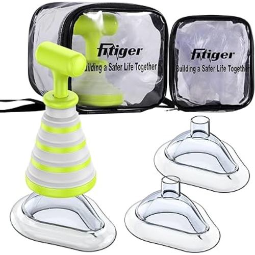 Choking Rescue Device, Fitiger FoldPumpVac Suction Rescue Device First Aid Kit for Kids and Adults, Portable Airway Suction Device, Anti Choking Device for Children and Adults