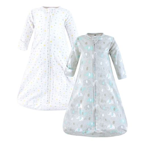 Hudson Baby Cotton Long-Sleeve Wearable Sleeping Bag, Sack, Blanket, Neutral New Elephant, 12-18 Months