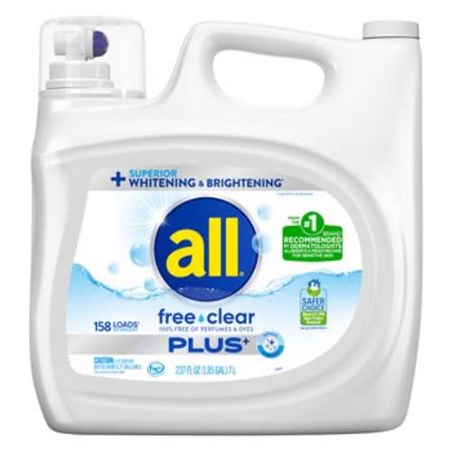 All Free & Clear Plus+ HE Liquid Laundry Detergent, 158 loads, 237 fl oz | Costco